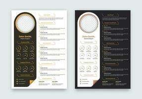 minimalista moderno profesional currículum o plan de estudios vitae modelo diseño con oscuro y ligero color variación vector