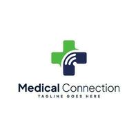 Medical connection logo vector template.