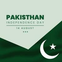 Free vector green pakistan independence day design