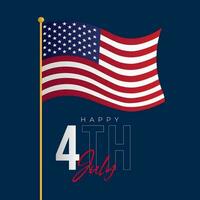 USA Independence Day Celebration, Happy 4th of July greeting card vector