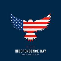 USA Independence Day Celebration, Happy 4th of July greeting card vector