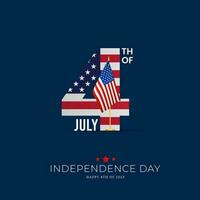 USA Independence Day Celebration, Happy 4th of July greeting card vector