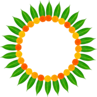 Mango Leaves and Marigold Flowers Garland For Indian Festival Decoration png