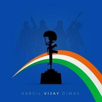 26 julio kargil vijay diwas diseño concepto con indio bandera y Ejército social medios de comunicación enviar vector