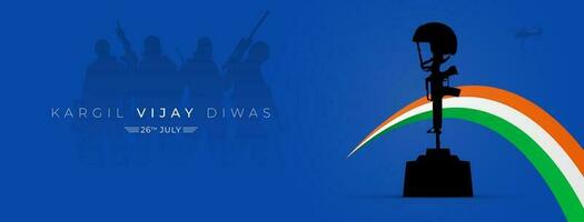 26th July Kargil Vijay Diwas Design Concept With Indian Flag and Army Social Media Post vector