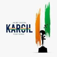 26th July Kargil Vijay Diwas Design Concept With Indian Flag and Army Social Media Post vector