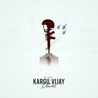 26th July Kargil Vijay Diwas Design Concept With Indian Flag and Army Social Media Post vector