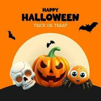 Halloween Party Spooky Background. Vector Illustration EPS10