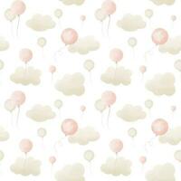 Watercolor pattern with balloons photo