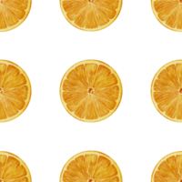 Orange fruit sans couture modèle. main tiré impression avec tranches de agrumes nourriture sur une transparent Contexte. illustration de ornement avec mandarine cercles pour emballage papier. mandarin pour jus étiqueter. png