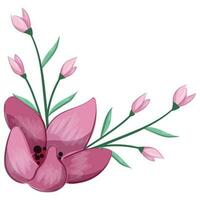 Half Bloom Pink Flower Bush vector