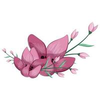 Half Bloom Pink Flower Bush vector