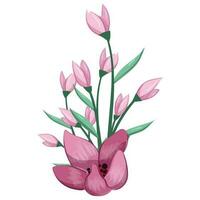 Half Bloom Pink Flower Bush vector