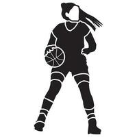 baloncesto muchachas pose sólida vector