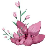 Half Bloom Pink Flower Bush vector