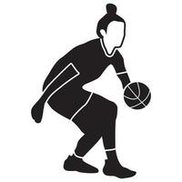 Basketball Girls Pose-Solid vector