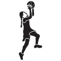 Basketball Girls Pose-Solid vector