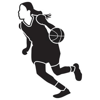 baloncesto muchachas pose sólida vector