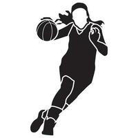 Basketball Girls Pose-Solid vector
