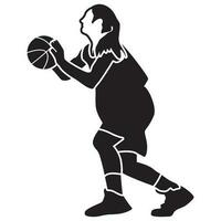 Basketball Girls Pose-Solid vector