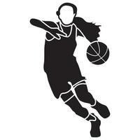 baloncesto muchachas pose sólida vector