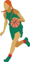 Women's Pose Dribble Basketball Player vector