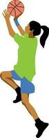 Women's Pose Dribble Basketball Player vector