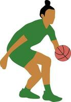 Women's Pose Dribble Basketball Player vector