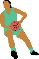 Women's Pose Dribble Basketball Player vector