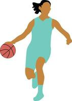 De las mujeres actitud regatear baloncesto jugador vector