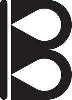 B letter logo solid style vector