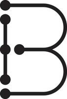 B letter logo solid style vector