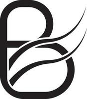 B letter logo solid style vector