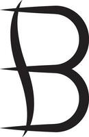 B letter logo solid style vector