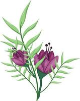 Flowers Blooms Long Leaf Weeds vector