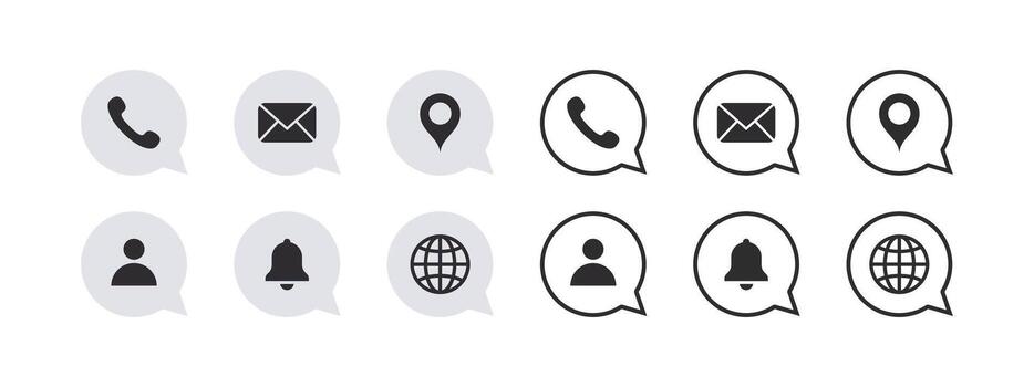 Contact us concept icons. Website or UI icons. Vector scalable graphics