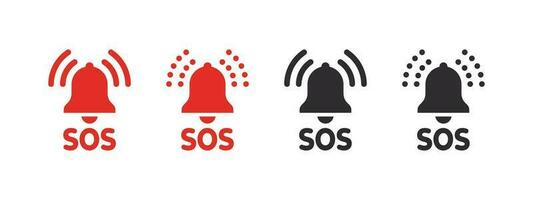 SOS Emergency icons. SOS bell icons. Help service sign. Vector scalable graphics