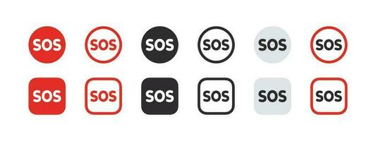 SOS Emergency icons set. SOS help service signs. Vector scalable graphics