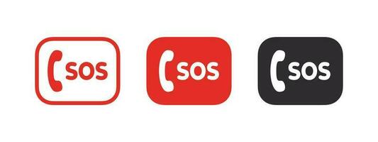 SOS Emergency badges. SOS square signs. Help service sign. Vector scalable graphics