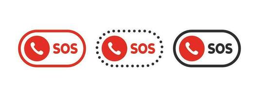 SOS Emergency icons. SOS buttons. Help service sign. Vector scalable graphics