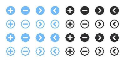 Arrows icons set. Blue and black arrows icons. Vector scalable graphics