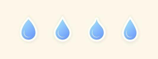 Liquid drops icons. Water drop shape stickers. Vector scalable graphics