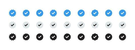 Check mark icons set. Check marks symbol collection. Simple check mark. Verify icons. Vector scalable graphics