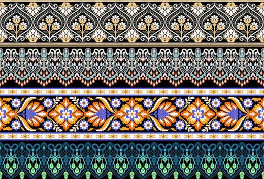 vector conjunto de floral elementos. sin costura modelo para marcos y fronteras usado modelo cepillos incluido.