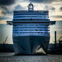 MSC Cruises owned MSC Splendida luxury cruise ship at Malta harbour. Water transport and international travel. photo