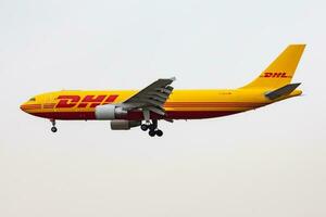 DHL Aviation Airbus A300 D-AEAL cargo plane landing at Frankfurt Airport photo