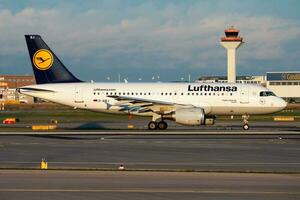 Lufthansa Airbus A319 D-AIBJ passenger plane departure at Frankfurt airport photo