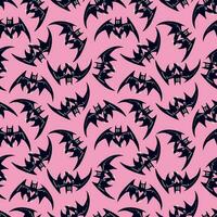 Bright funny magic pattern with bats . mystical Background with Halloween bats vector
