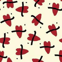Valentines Day pattern with vibrant expressive lips. vector