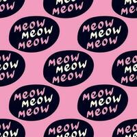 quote meow pattern. Funny quote pattern vector